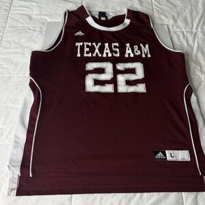 Adidas Texas A&M Maroon Basketball Jersey with White Accents #22